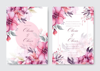 Vector abstract roses wedding invitation template on a pink background vector banner poster template