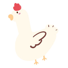 White Chicken Cartoon illustration