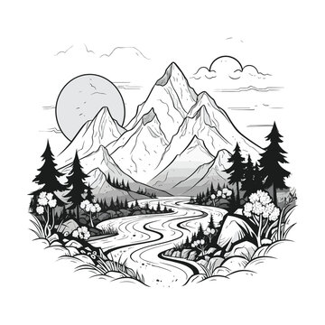 Share more than 165 mountain images drawing super hot