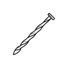 Handdrawn nails doodle icon. Hand drawn black sketch. Sign symbol. Decoration element. White background. Isolated. Flat design. Vector illustration