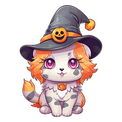 Pawsome Halloween: Cute Puppy and American Curl Cat in Costume Delight