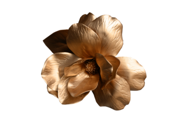 Golden flowers on transparent background ,PNG	