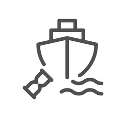 Ship management related icon outline and linear vector.