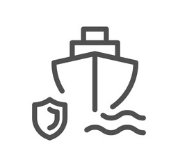 Ship management related icon outline and linear vector.
