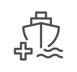 Ship management related icon outline and linear vector.