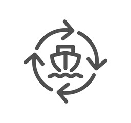Ship management related icon outline and linear vector.