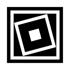 Abstract Square Icon. Black and White design Element.