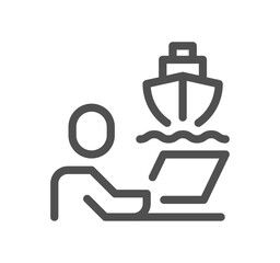 Ship management related icon outline and linear vector.