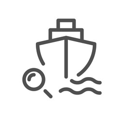Ship management related icon outline and linear vector.