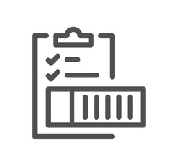 Ship management related icon outline and linear vector.