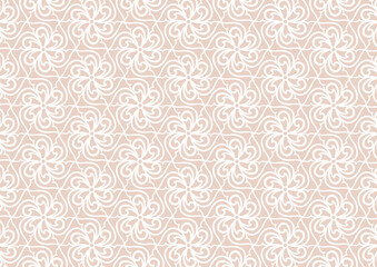 Fototapeta premium Flower geometric pattern background. Repeating tile texture of this line on shape. The Pattern is usable for wallpaper, fabric, and printing.