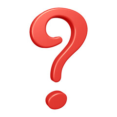 3D red question mark or icon design