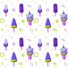 Food pattern with ice cream