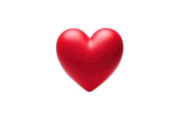 Valentine concept, red matte heart object isolated on transparent background. 3d render illustation