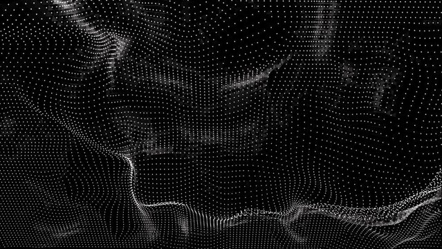 black and white abstract background. Loop of Plexus Structural Data Network Connection of Information.4k