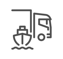 Ship management related icon outline and linear symbol.