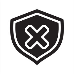 Obraz premium Security warning icon. Reject protection icon. Vector and glyph