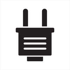 Electric plug icon. Vector and glyph