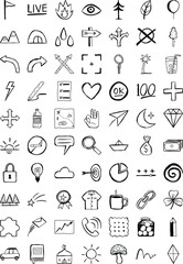 doodle outdor activity icon set