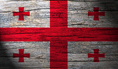 Georgia flag painting on wood