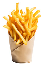 French fries craft pack on a white or transparent background - obrazy, fototapety, plakaty