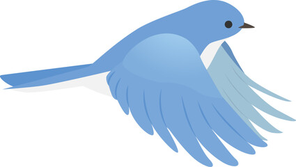 羽ばたく青い小鳥のイラスト