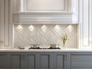 Modern Mosaic backsplash in kitchen, Modern interior, Classic style