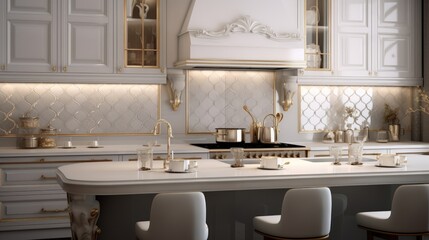 Modern Mosaic backsplash in kitchen, Modern interior, Classic style