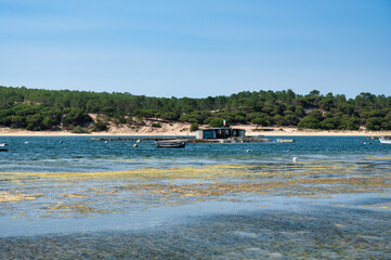  Lagoa de Albufeira beach in Sesimbra Portugal.