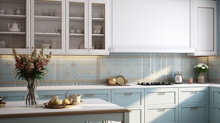 Modern Mosaic backsplash in kitchen, Modern interior, Classic style