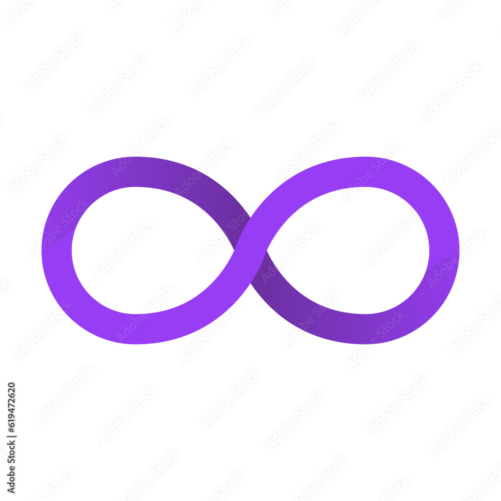 Wall mural Modern purple infinite mark icon. Unlimited. Vector.