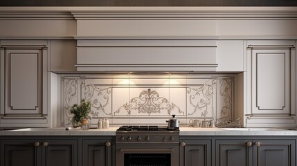 Modern Mosaic backsplash in kitchen, Modern interior, Classic style