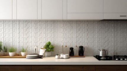 Modern Mosaic backsplash in kitchen, Modern interior, Classic style