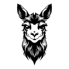 Llama Face and Head Clipart, Alpaca animal logo, portrait of a Llama
