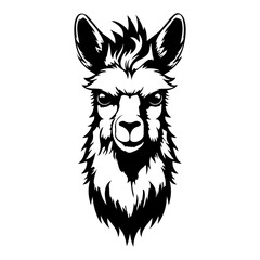 Llama Face and Head Clipart, Alpaca animal logo, portrait of a Llama © Ann