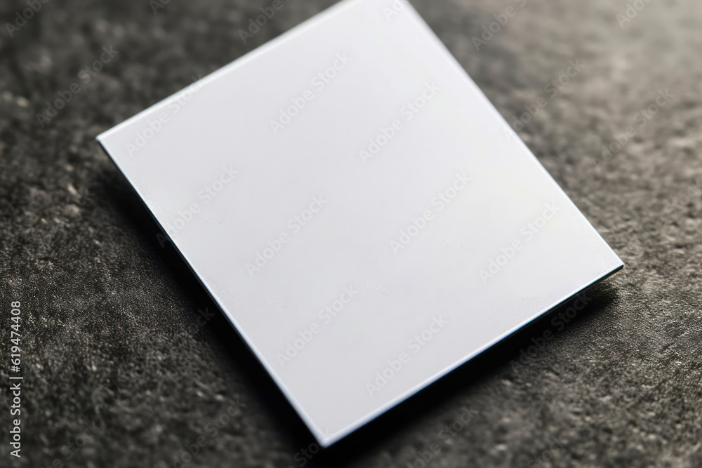 Poster empty white paper mockup blank on gray background generative ai