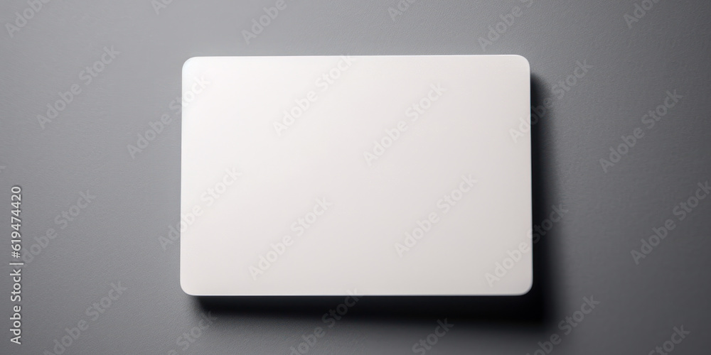 Poster empty white paper mockup blank on gray background generative ai