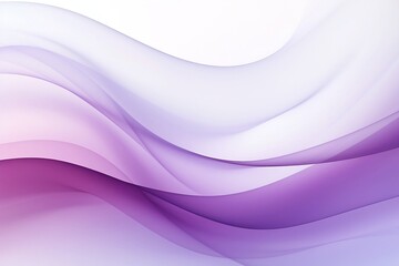 Purple background with soothing calm abstract purple and white ribbon waves. Created using generative AI.