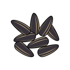 sunflower seeds on white background, vector illustration. editable stroke.