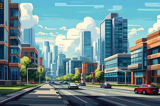 landscape city vector Made with Generative AI