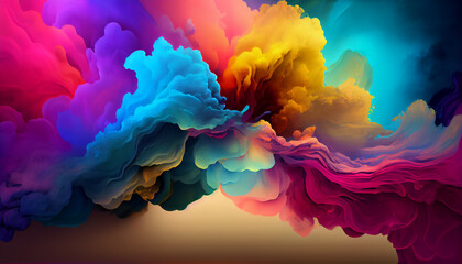 most beautiful different colors splashes, floral pattren, wallpaper, and background Generative Ai technology