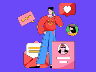 Job Interview People Flat Vector Concept Operation Hand Drawn Illustration
