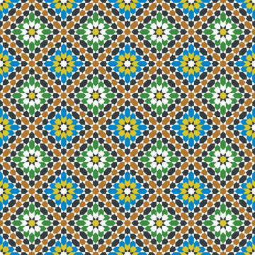 Seamless geometric pattern. Arabic style Zellij