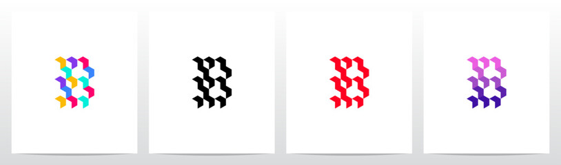 Different Colorful Boxes Letter Logo Design B © recehan