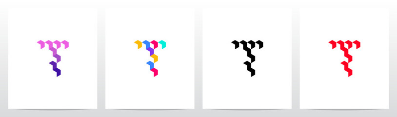 Different Colorful Boxes Letter Logo Design T