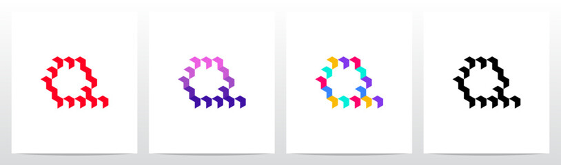 Different Colorful Boxes Letter Logo Design Q