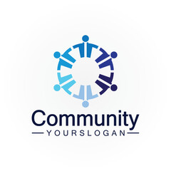 Community Logo Design Template for Teams or Groups.network and social icon design