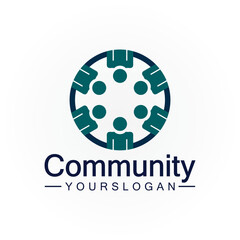 Community Logo Design Template for Teams or Groups.network and social icon design