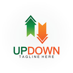Arrows up down logo icon design template.