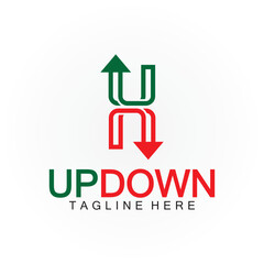 Fototapeta premium Arrows up down logo icon design template.